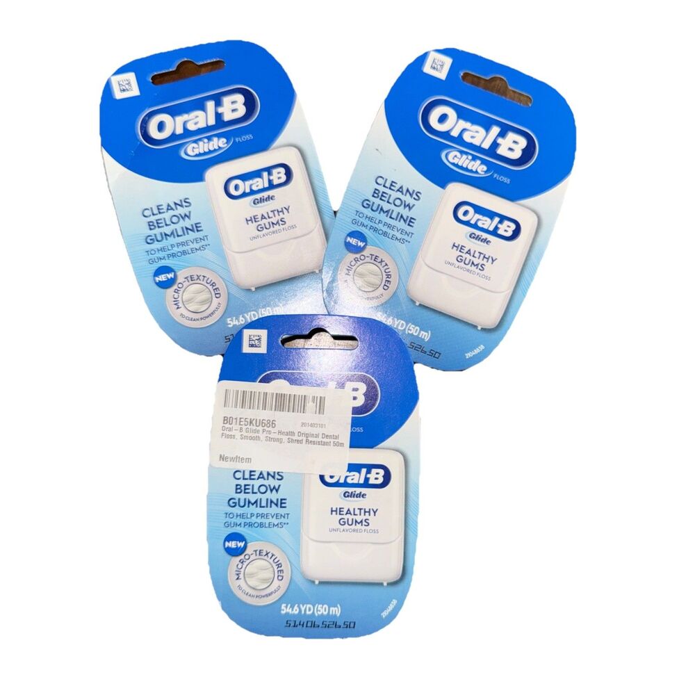 Oral-B Glide PRO HEALTH LOT OF 3 Dental Floss ORIGINAL OLD Version 54.6 yd EACH